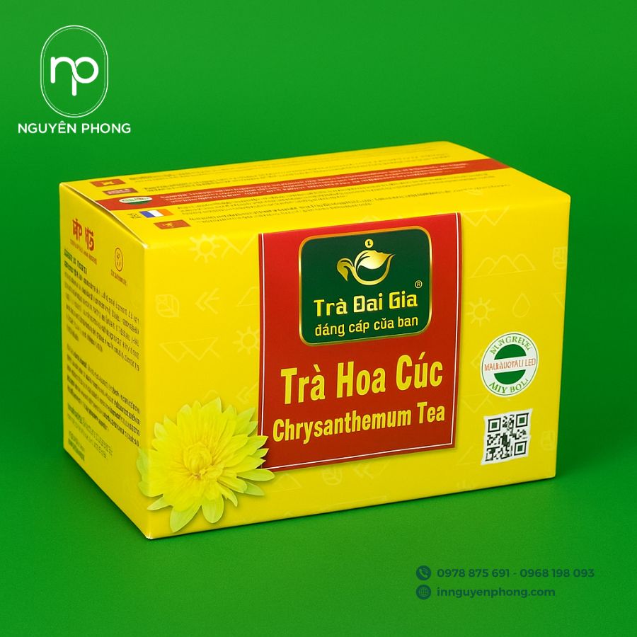 In hộp giấy đựng trà hoa cúc đẹp